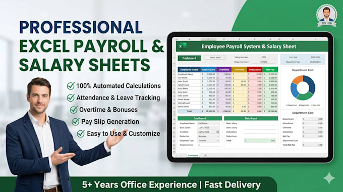 create excel salary sheet payroll and attendance