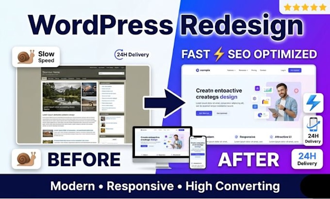 redesign wordpress website for better speed, SEO, and conversions