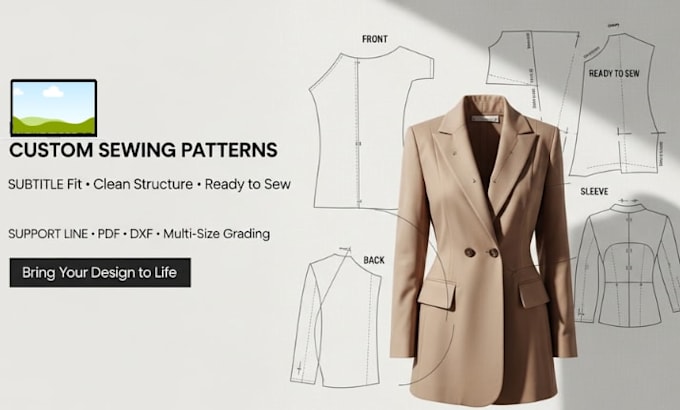 create sewing pattern for your clothing design with perfect fit and structure