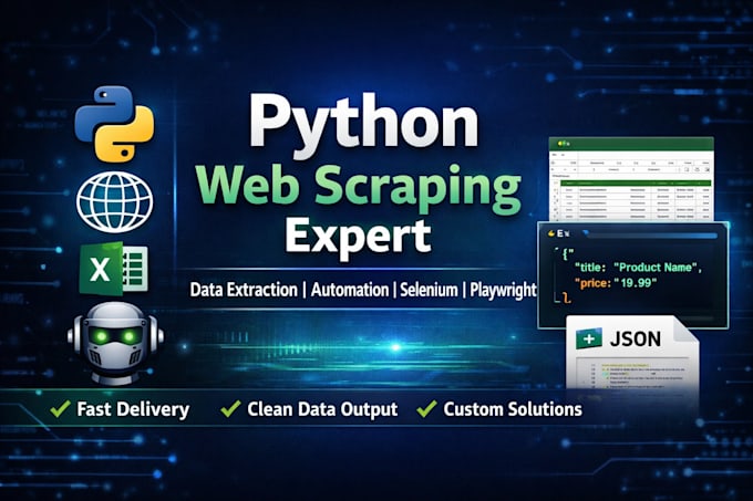 do python web scraping, data extraction and automate data collection
