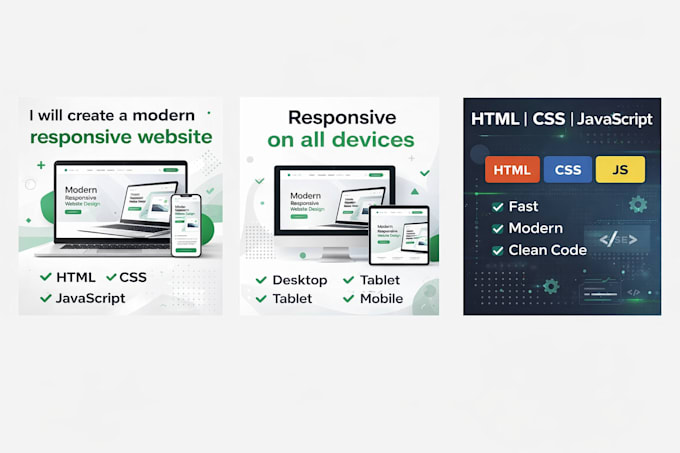 Build a modern responsive website with html css and javascript by Lq ...