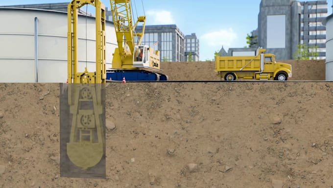 create cinematic 3d construction animation and site logistics video