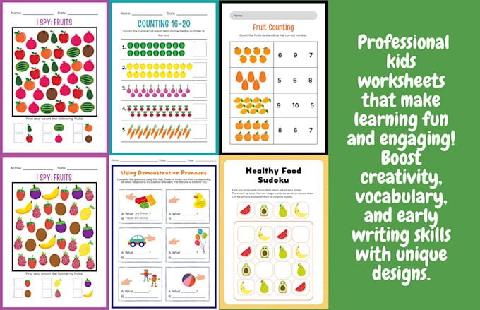 Design custom worksheets and activity book, coloring book for kids by ...