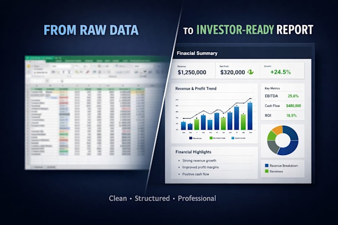 design a clean financial report one page infographic