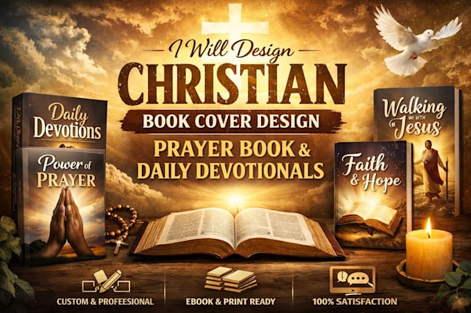 design christian book cover design, prayer book daily devotionals