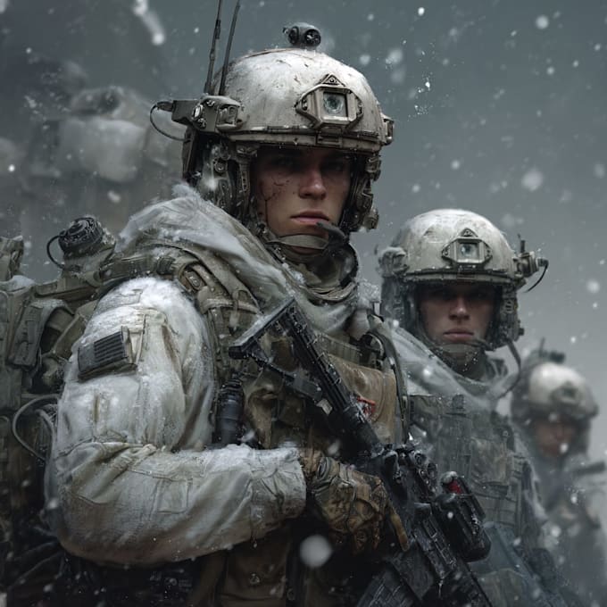 create realistic military, war, or sci fi illustrations