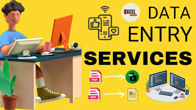 do bulk data entry services and PDF to excel conversion