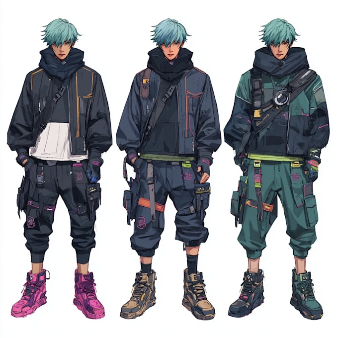 design anime character, cyberpunk character