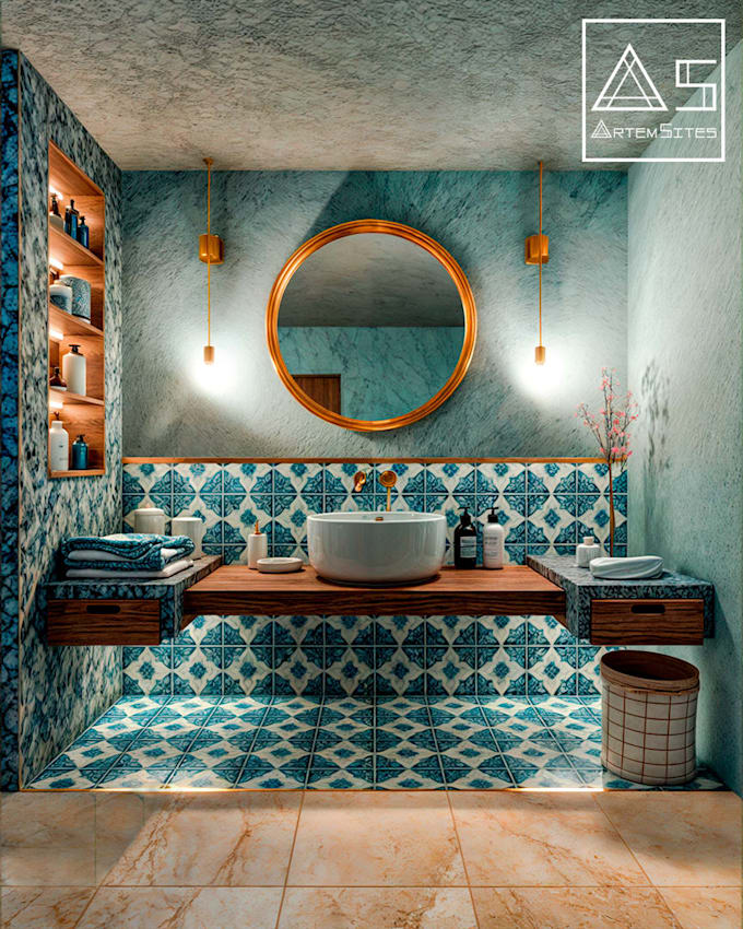 create a photorealistic bathroom render with vray