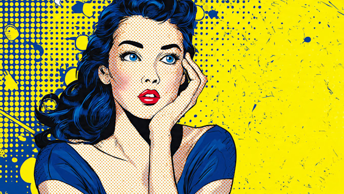 draw a retro pop art roy lichtenstein style