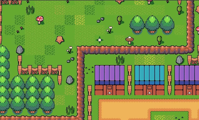 create 2d pixel art tileset, tilemap and game assets for 2d game environment