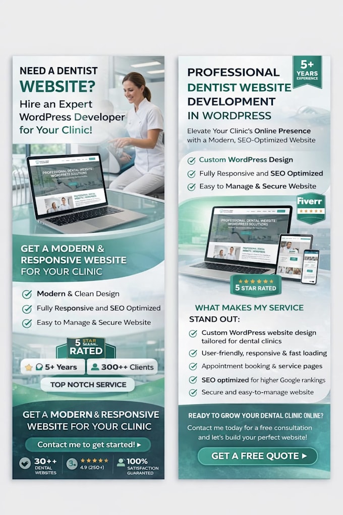 design  dentist wordpress website for your clinic
