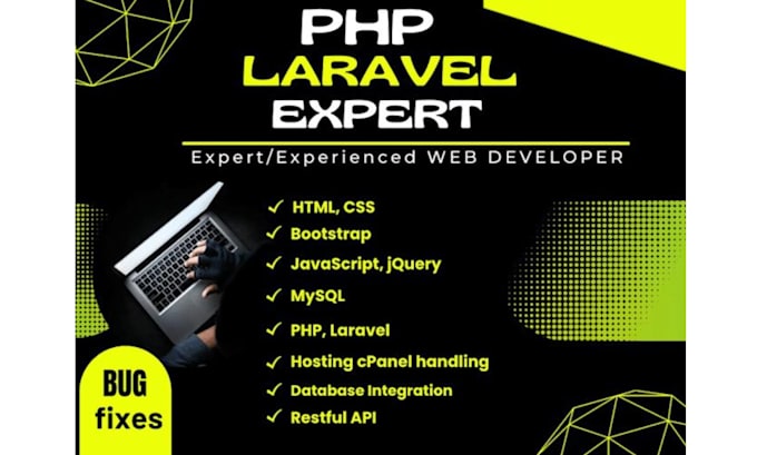 build laravel web app with crud dashboard and responsive UI
