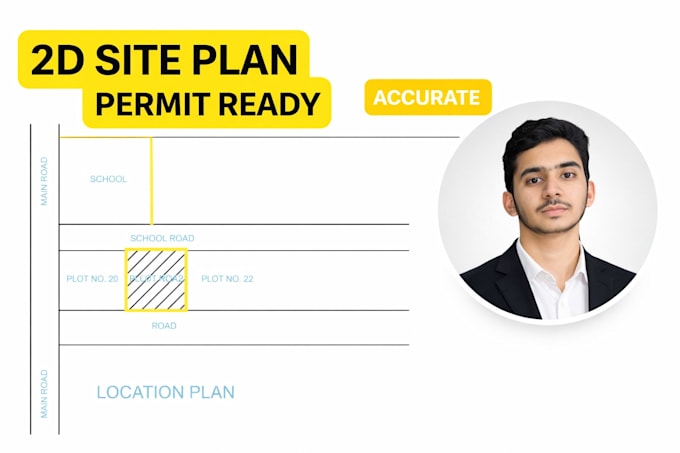 create accurate 2d site plan and plot plan for permit approval fast