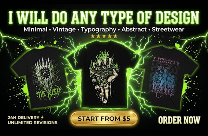 create pro level custom vector t shirt designs