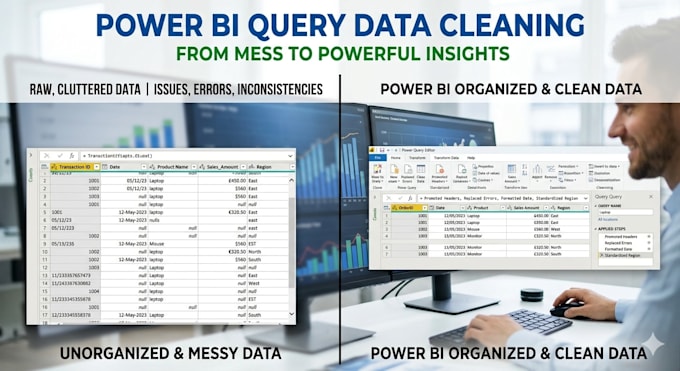 power bi data cleaning by power query