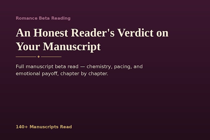 beta read a sample chapter of your romance novel