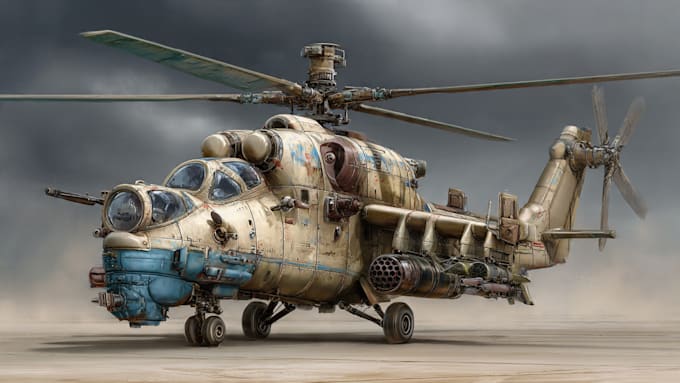 draw aircraft, airplane, helicopter into a vector cartoon