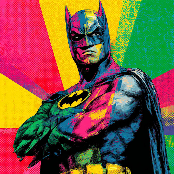 design an amazing superhero pop art