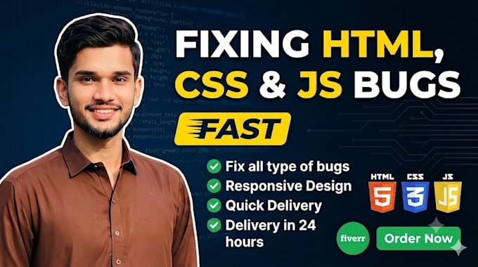 fix HTML, CSS, js bugs and make your website fully responsive