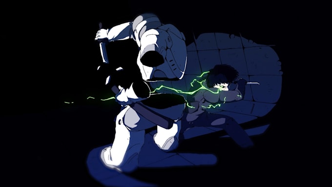 create dynamic anime style 2d fight animation
