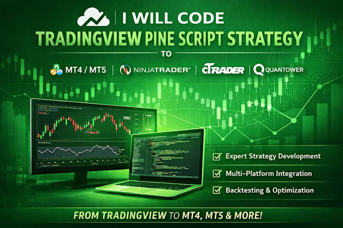 code tradingview pinescript strategy to mt4 mt5, ninjatrader, ctrader, quantower