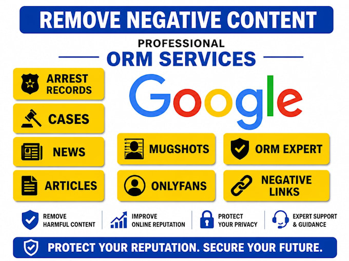 remove mugshots delete negative articles bad google map listing news cases links