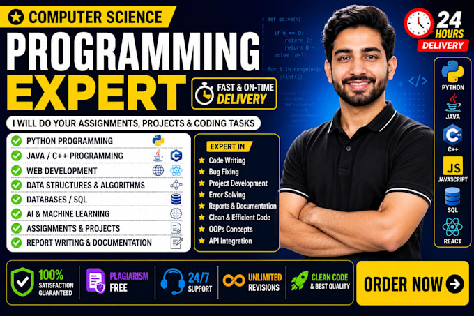 do computer science assigned, report writing, java python