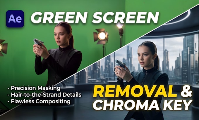 professionally remove green screen and replace background
