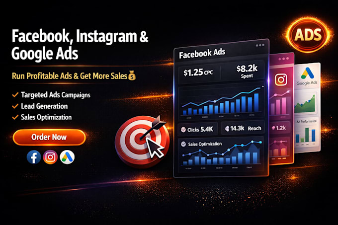 run profitable facebook , instagram , and google ads for more sales