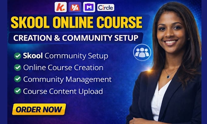 setup skool community, create skool online course content skool manager