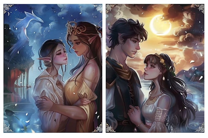 draw cover and romance illustration for novels