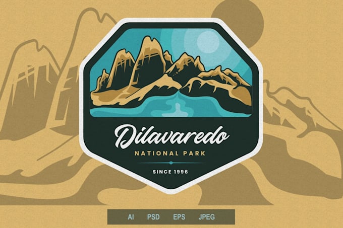 design creative mountain logo with satisfaction guaranteed