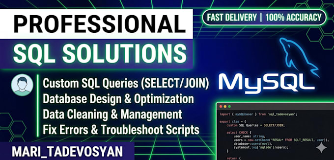 write professional sql queries for your database