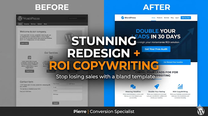 redesign your wordpress website with high converting copy and modern design