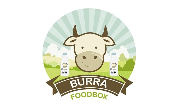 create an eye catching farm fresh logo with food box