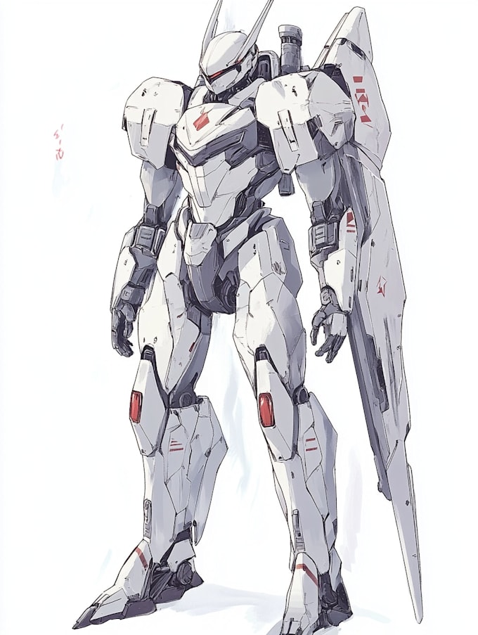 draw your mecha  armor character,