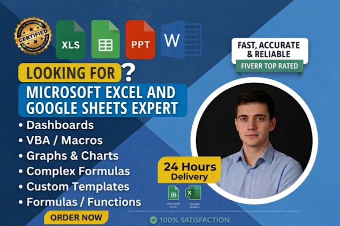 do excel spreadsheet, google sheets, automation, vba, macro, formulas, template