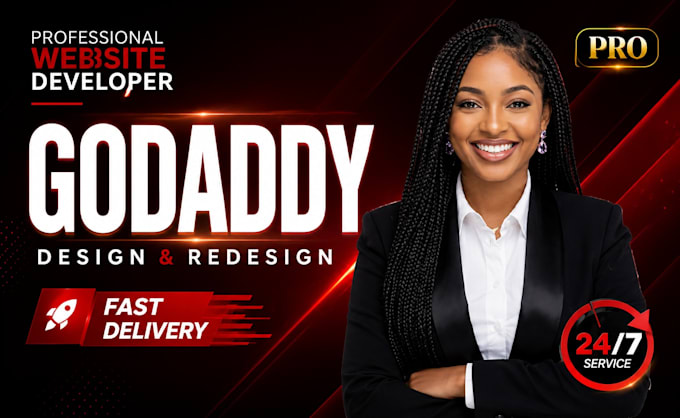design or redesign godaddy website, godaddy landing page or godaddy online store