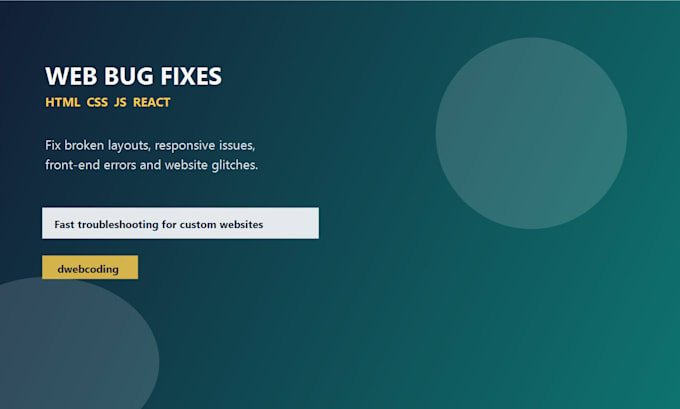 fix bugs on your HTML CSS javascript or react website