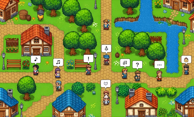 create 2d top down pixel art tileset character asset tile map rpg game map