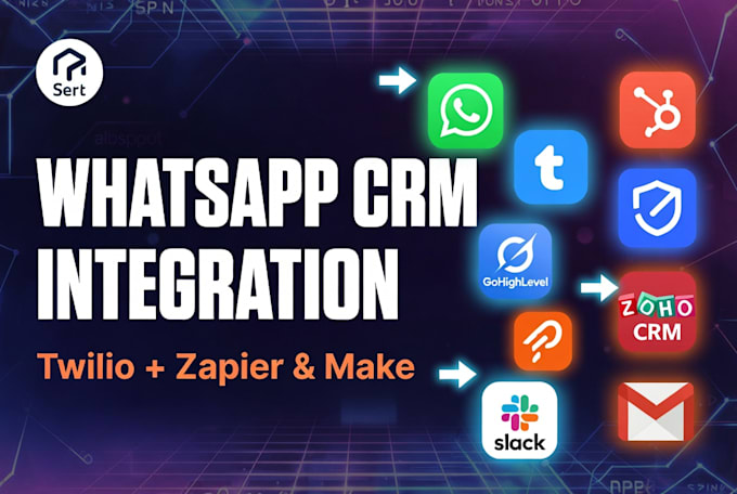 integrate whatsapp twilio with hubspot ghl zoho pipedrive using zapier make