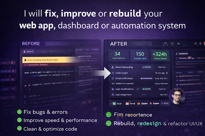 fix, improve or rebuild your web app