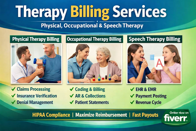 do physical, occupational and speech therapy billing for your practice