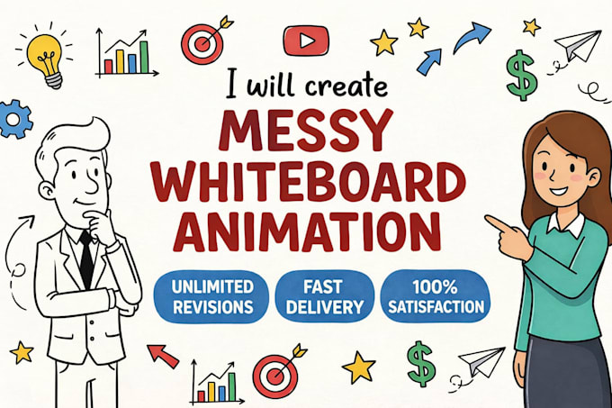 create a professional  messy style whiteboard animation
