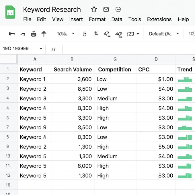 research 500 low competition long tail SEO keywords
