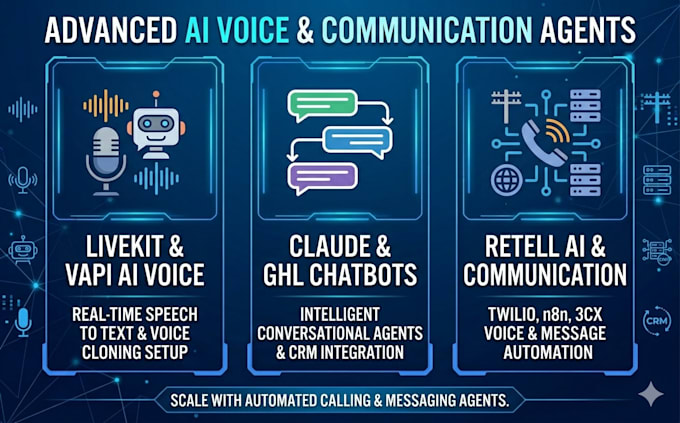 setup livekit ai calling agent chatbot vapi retell ai ghl claude twilio n8n 3cx