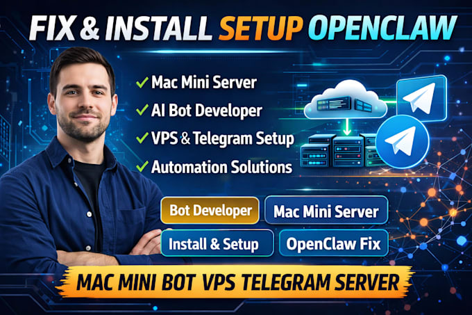 fix install setup openclaw open claw developer mac mini bot vps server telegram