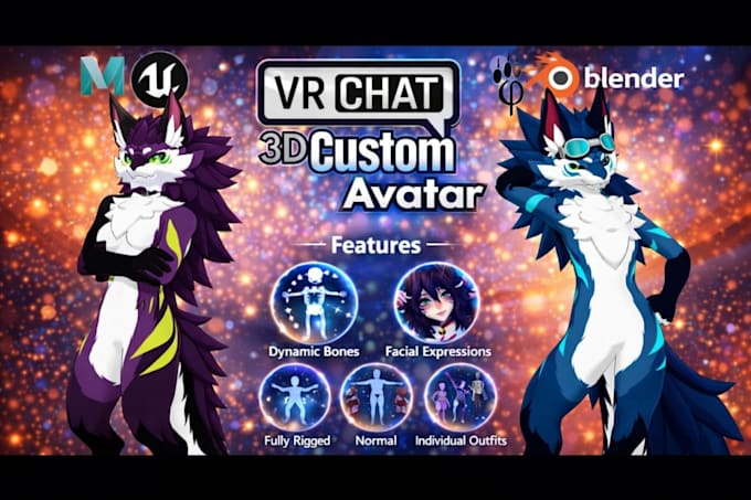 custom vrchat avatar creation vrc character furry avatar vrm