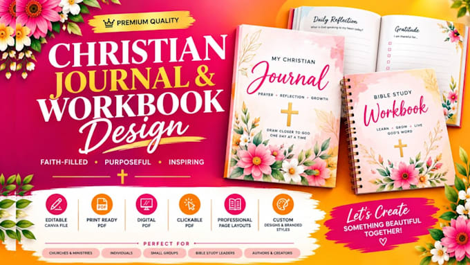 do design christian prayer journal bible study workbook bible vers planner KDP